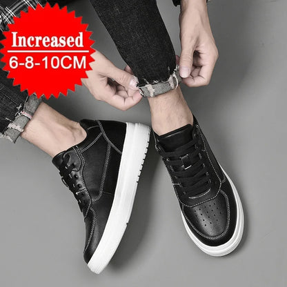 Men's Leather Elevator Sneakers – Height Increase 6cm / 8cm / 10cm