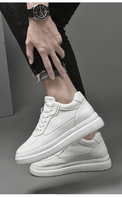 Men's Leather Elevator Sneakers – Height Increase 6cm / 8cm / 10cm