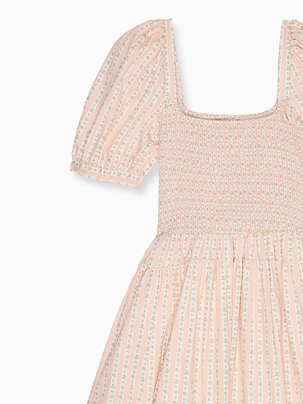 Pink Floral Stripe Sevilla Women Knee Length Dress