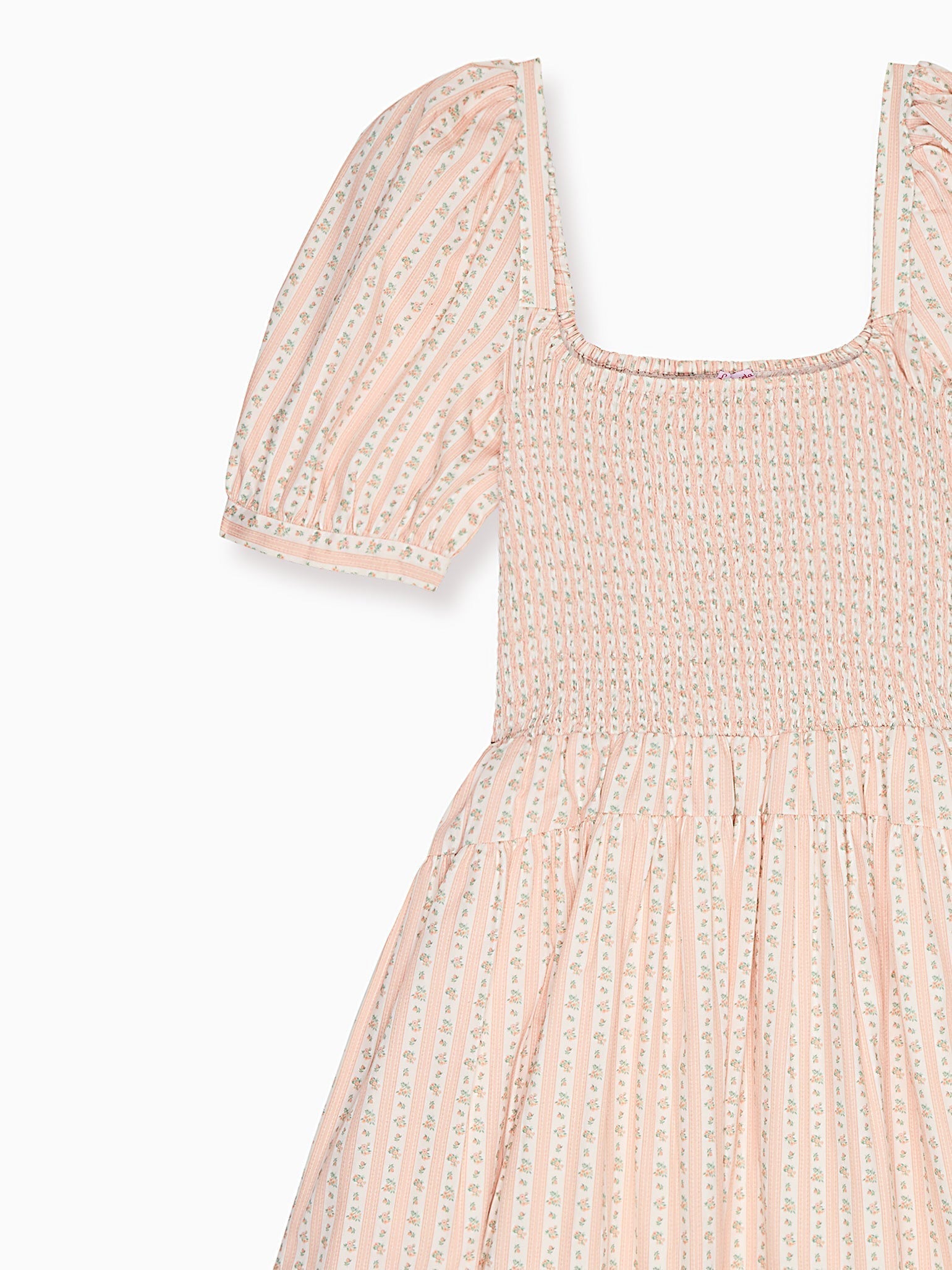 Pink Floral Stripe Sevilla Women Knee Length Dress