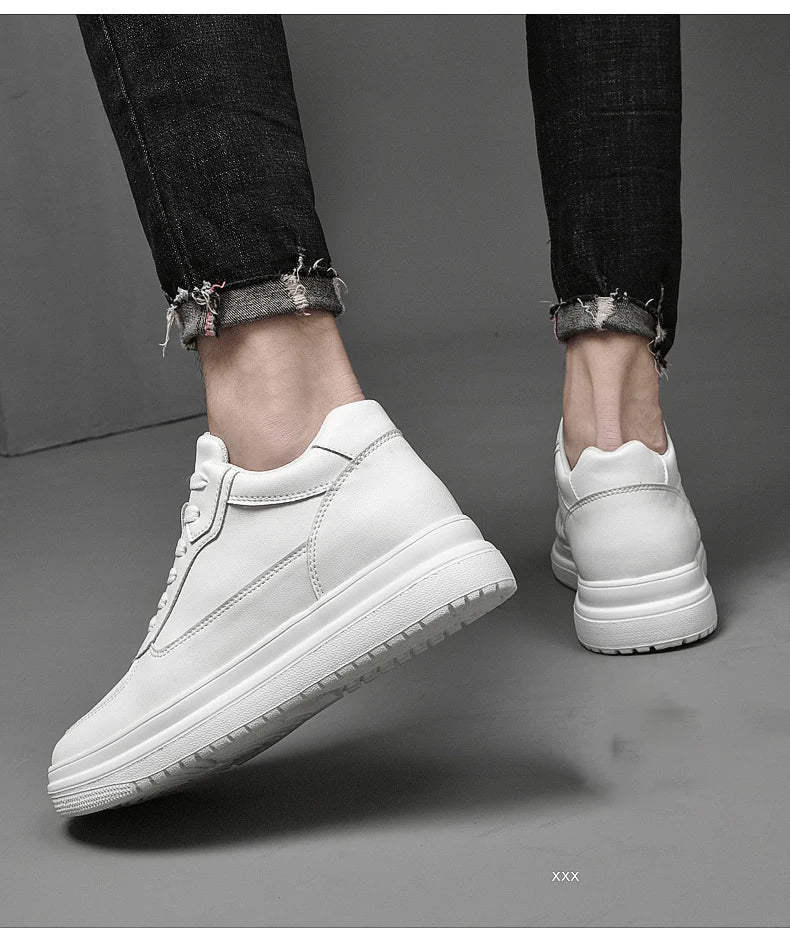 Men's Leather Elevator Sneakers – Height Increase 6cm / 8cm / 10cm
