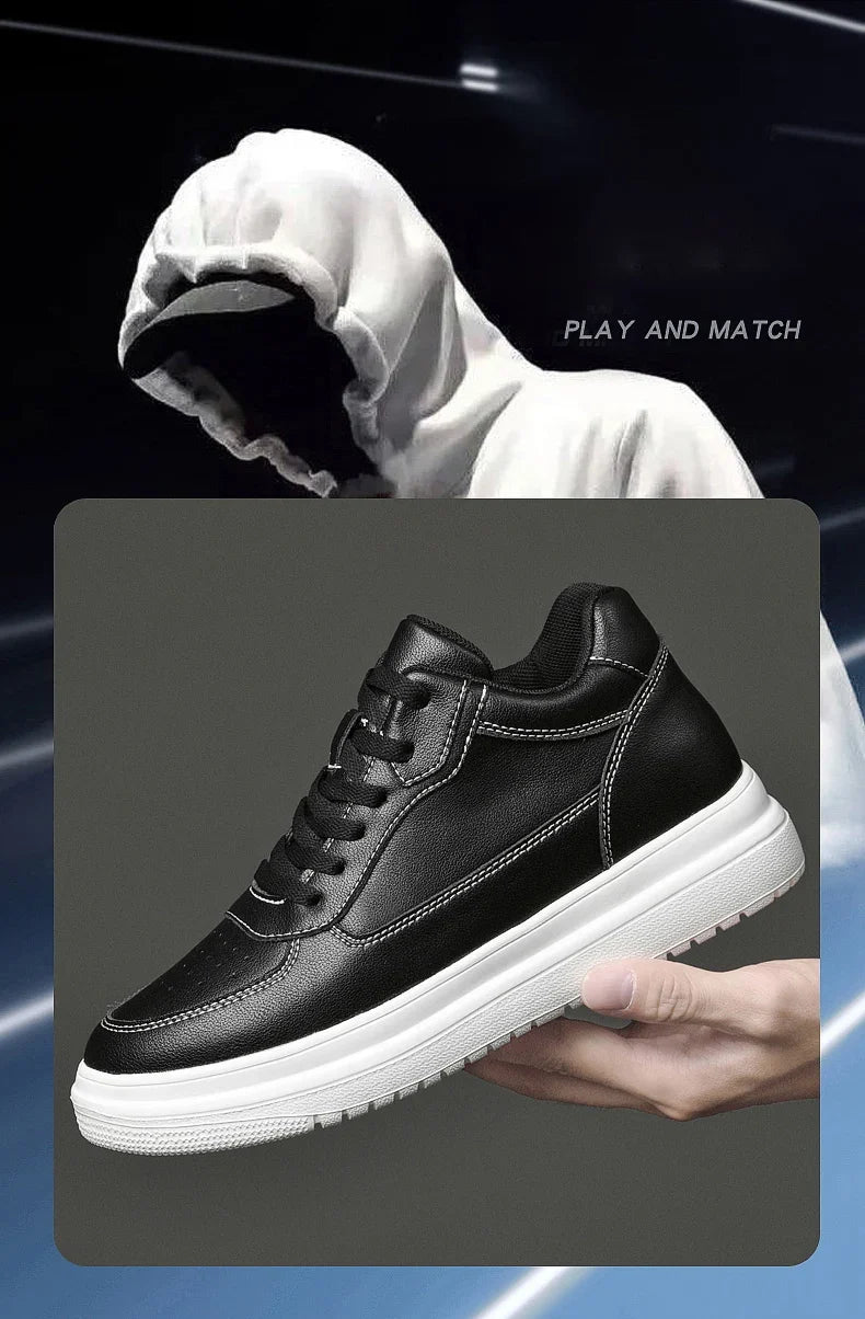 Men's Leather Elevator Sneakers – Height Increase 6cm / 8cm / 10cm