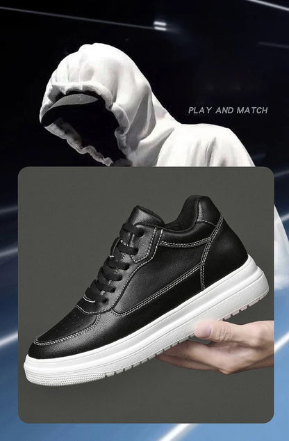 Men's Leather Elevator Sneakers – Height Increase 6cm / 8cm / 10cm