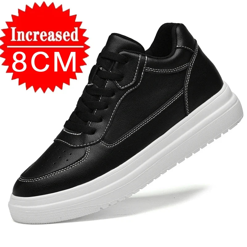 Men's Leather Elevator Sneakers – Height Increase 6cm / 8cm / 10cm