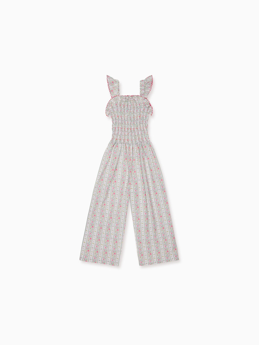 Fuchsia Pink Floral Stripe Maeve Girl Jumpsuit