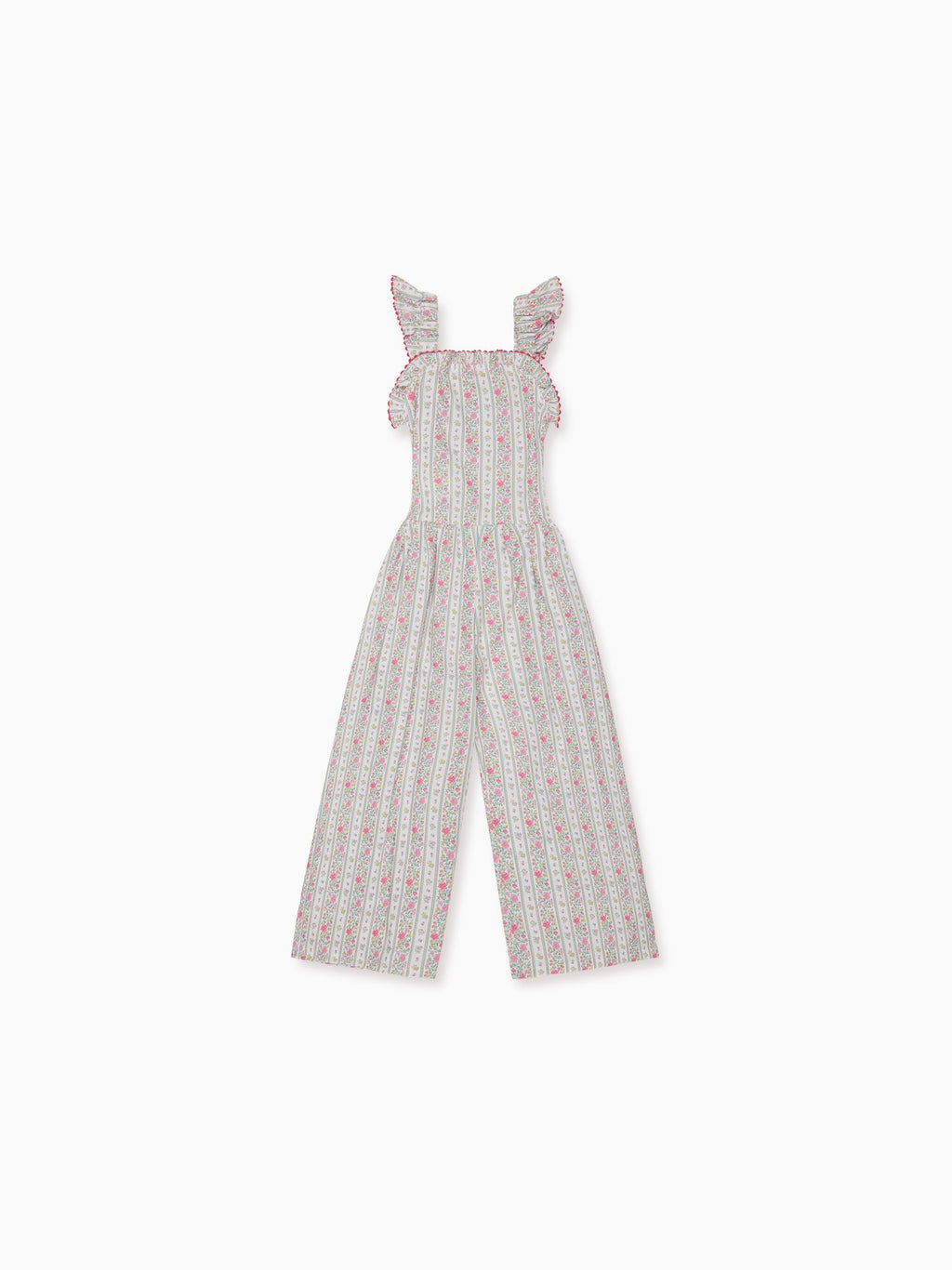 Fuchsia Pink Floral Stripe Maeve Girl Jumpsuit