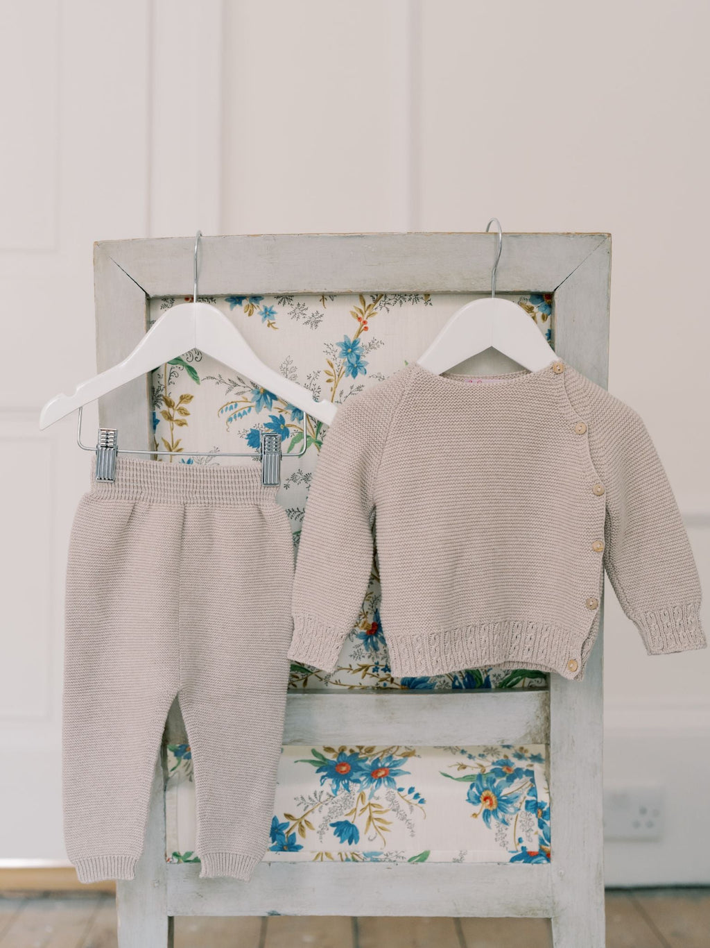 Taupe Bailey Cotton Baby Knitted Gift Box Set