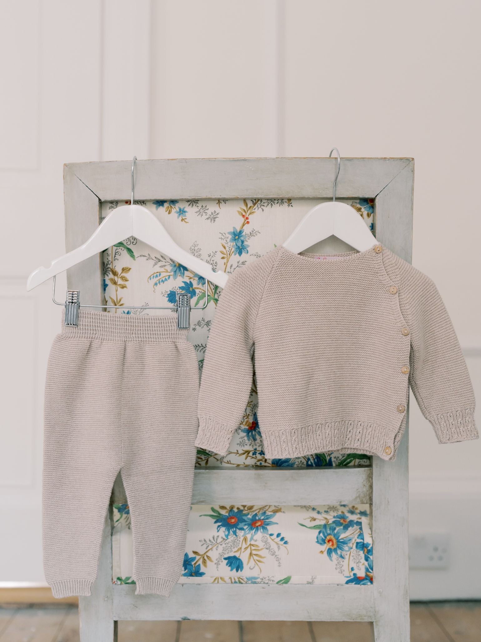Taupe Bailey Cotton Baby Knitted Gift Box Set