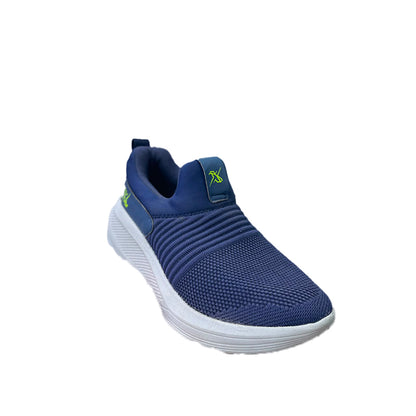 Navy Knit Slip-On Running Shoes with White Sole | Sneaker Den